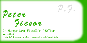 peter ficsor business card