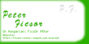 peter ficsor business card